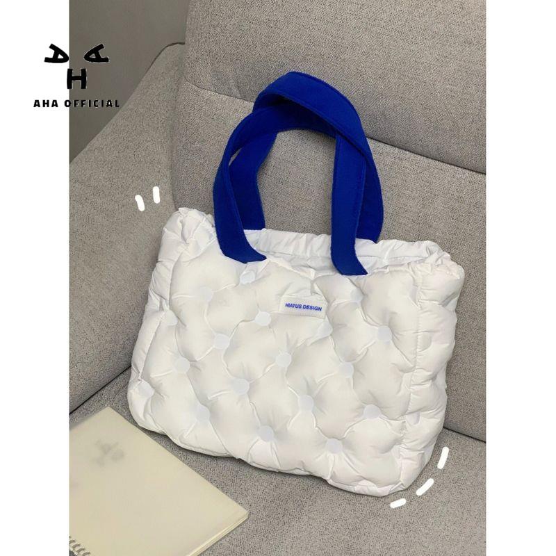 Aha Túi tote cotton Nhẹ Mềm Màu Tương Phản Chống Sốc Sức Chứa Lớn Đựng Máy Tính Xách Tay / Đeo Vai Tập gym