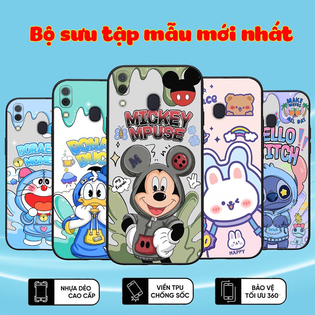Ốp Lưng Samsung A20 , A30 , A20S hình Mickey , gấu dâu lotso , vịt donald hoạt hình cute