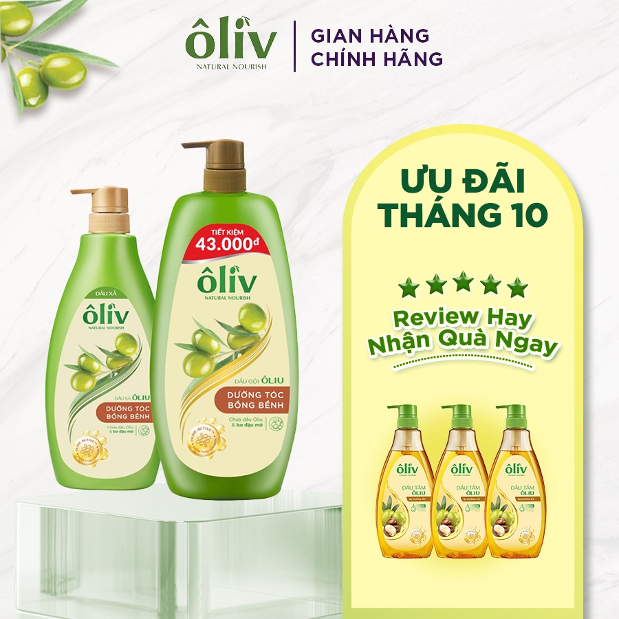 Combo Dầu gội Ôliv bồng bềnh 1L + Dầu xả Ôliv bồng bềnh 650ml