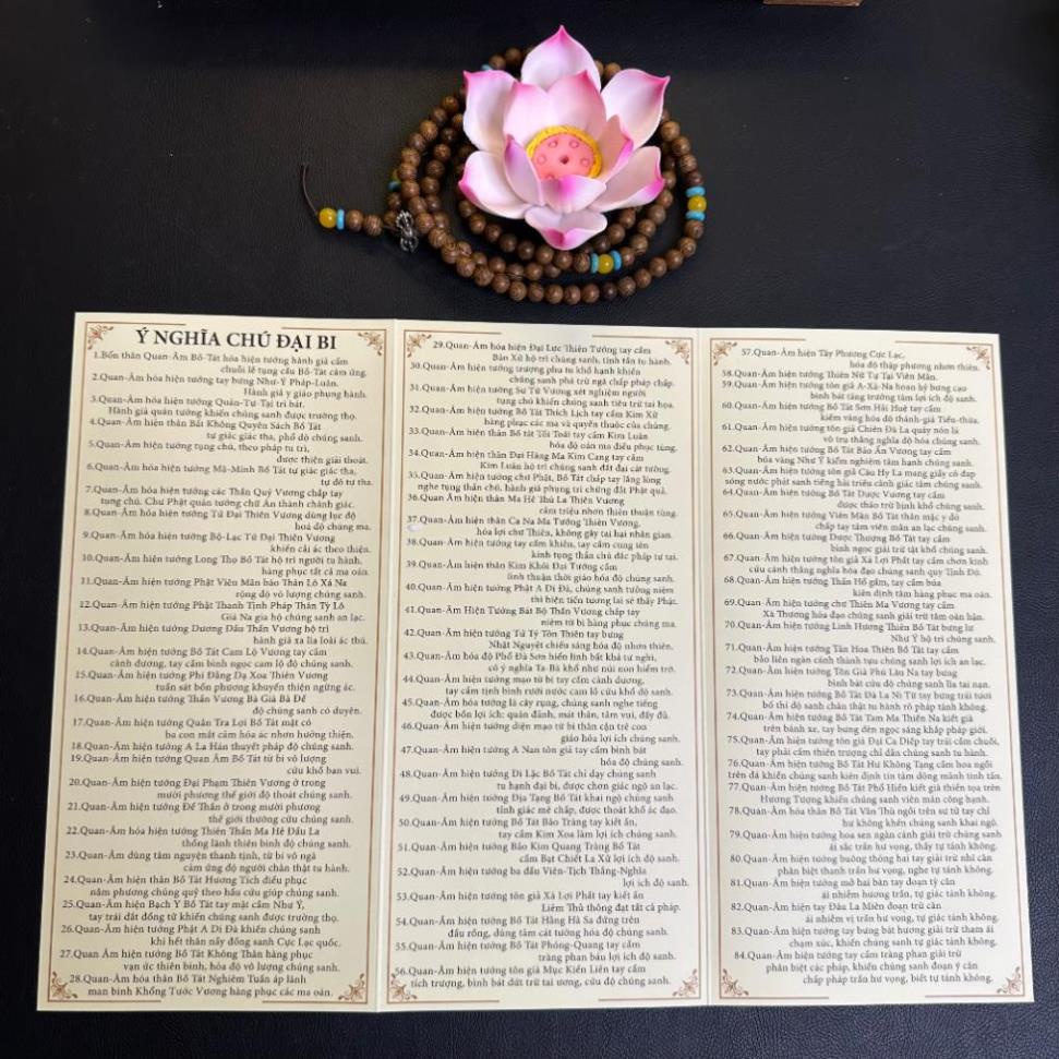 Tờ Chú Đại Bi, Chú Dược Sư và ý nghĩa từng câu có ép plastics