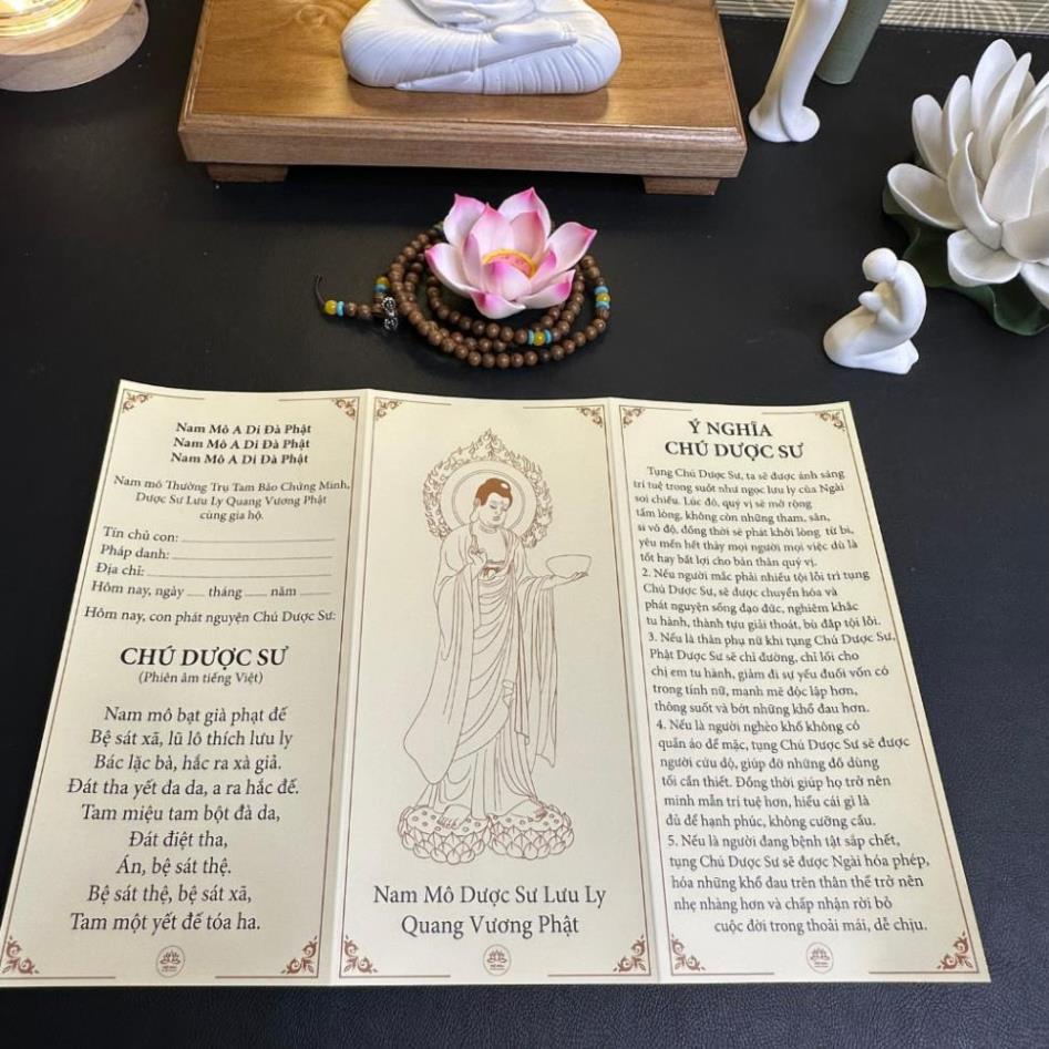 Tờ Chú Đại Bi, Chú Dược Sư và ý nghĩa từng câu có ép plastics