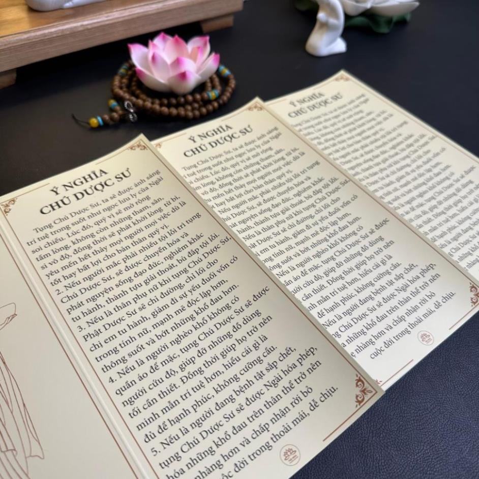 Tờ Chú Đại Bi, Chú Dược Sư và ý nghĩa từng câu có ép plastics