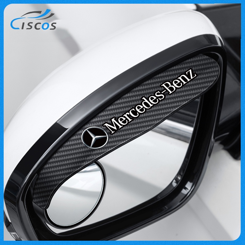 Ciscos 2 Chiếc Gương Điểm Mù Ô Tô Sợi Carbon Tấm Che Mưa Gương Chiếu Hậu Ô Tô Cho Mercedes Benz W204 W205 GLC E300 C200