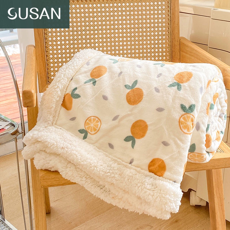 Chăn Nhung Lông Cừu Hai Lớp Dày Dặn Giữ Ấm Mùa Đông