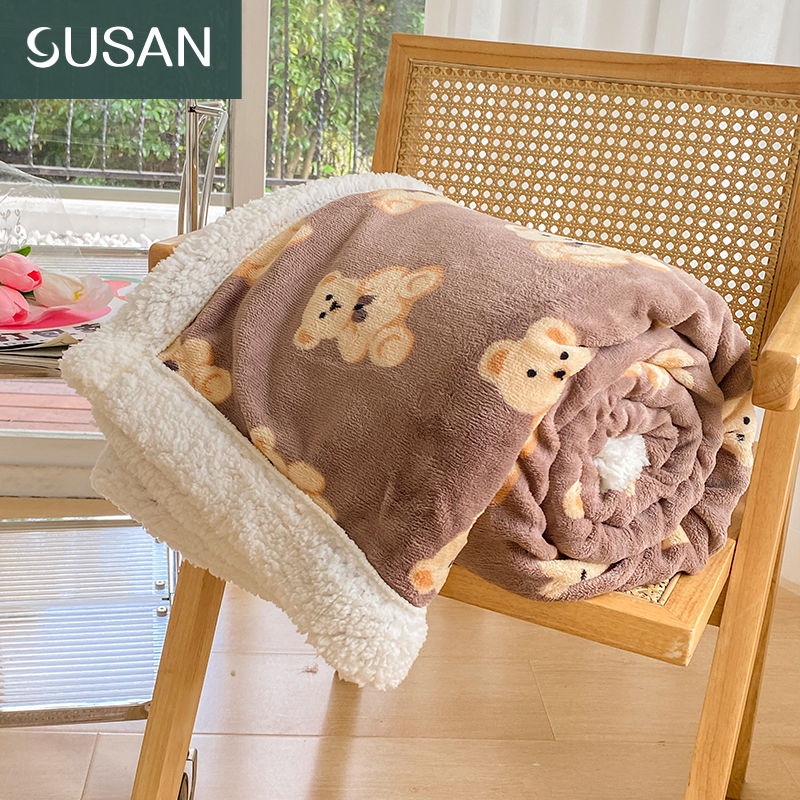 Chăn Nhung Lông Cừu Hai Lớp Dày Dặn Giữ Ấm Mùa Đông