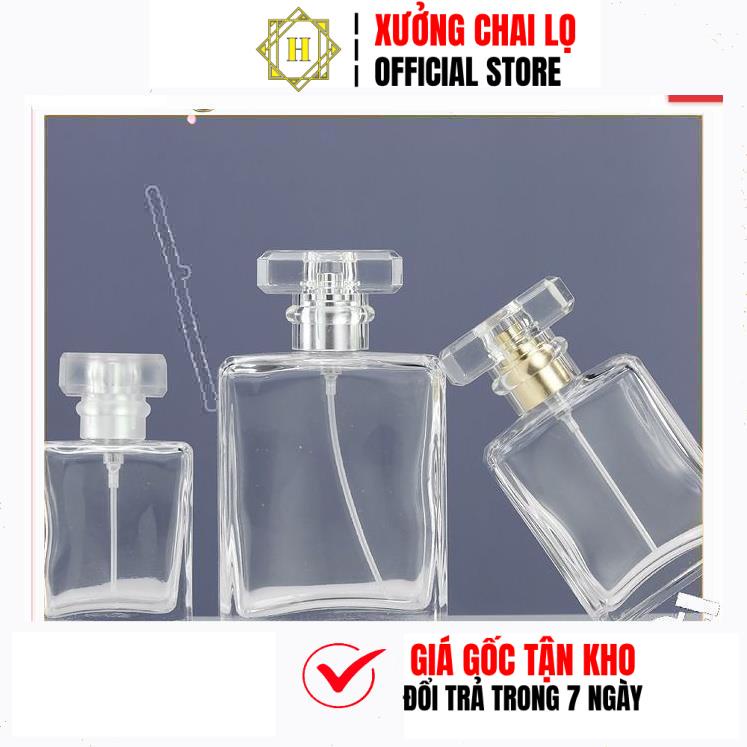 Chai Lọ Chiết Nước Hoa 30ml,50ml Hình Chữ Nhật HUY HA COSMETIC PACKAGING Trùm Sỉ