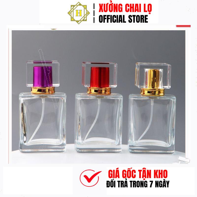 Chai Lọ Chiết Nước Hoa 30ml,50ml Hình Chữ Nhật HUY HA COSMETIC PACKAGING Trùm Sỉ