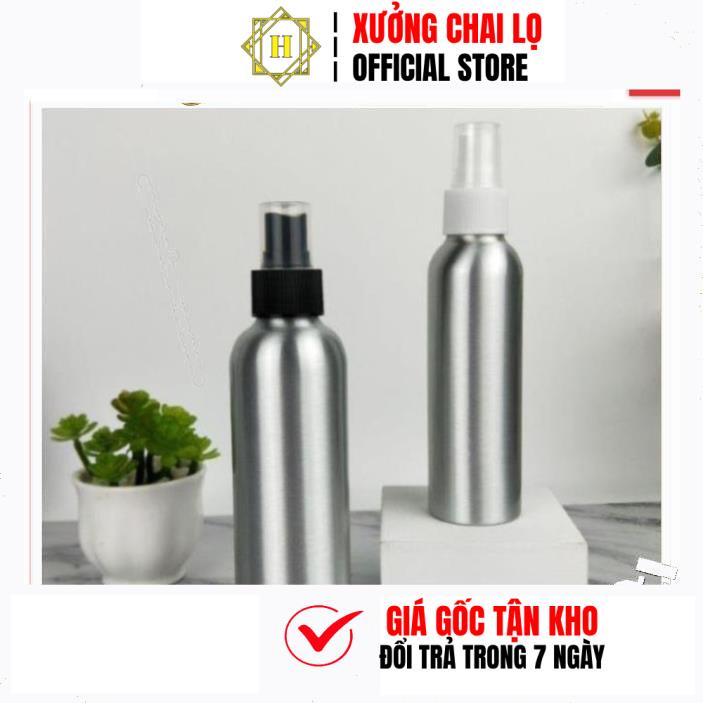 Chai Xịt Phun Sương HUY HA COSMETIC PACKAGING Thân Nhôm 30ml,50ml,100ml Chiết Mỹ Phẩm, Đựng Dung Dịch