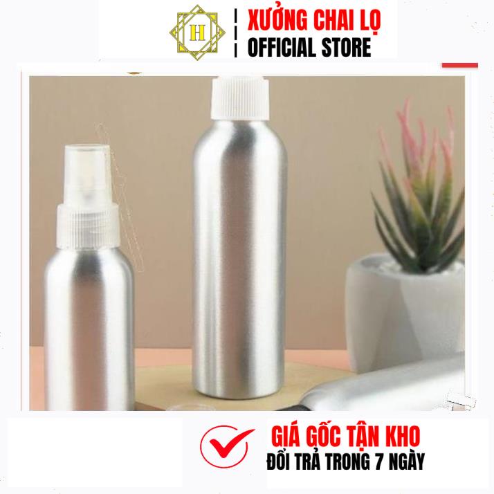 Chai Xịt Phun Sương HUY HA COSMETIC PACKAGING Thân Nhôm 30ml,50ml,100ml Chiết Mỹ Phẩm, Đựng Dung Dịch