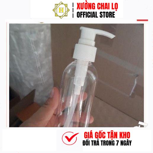 Chai Nhựa Pet Vòi Nhấn Sữa Tắm 100ml/150ml/200ml/250ml Đựng Gel, Sửa Rửa Mặt Trùm Sỉ HUY HA COSMETIC PACKAGING