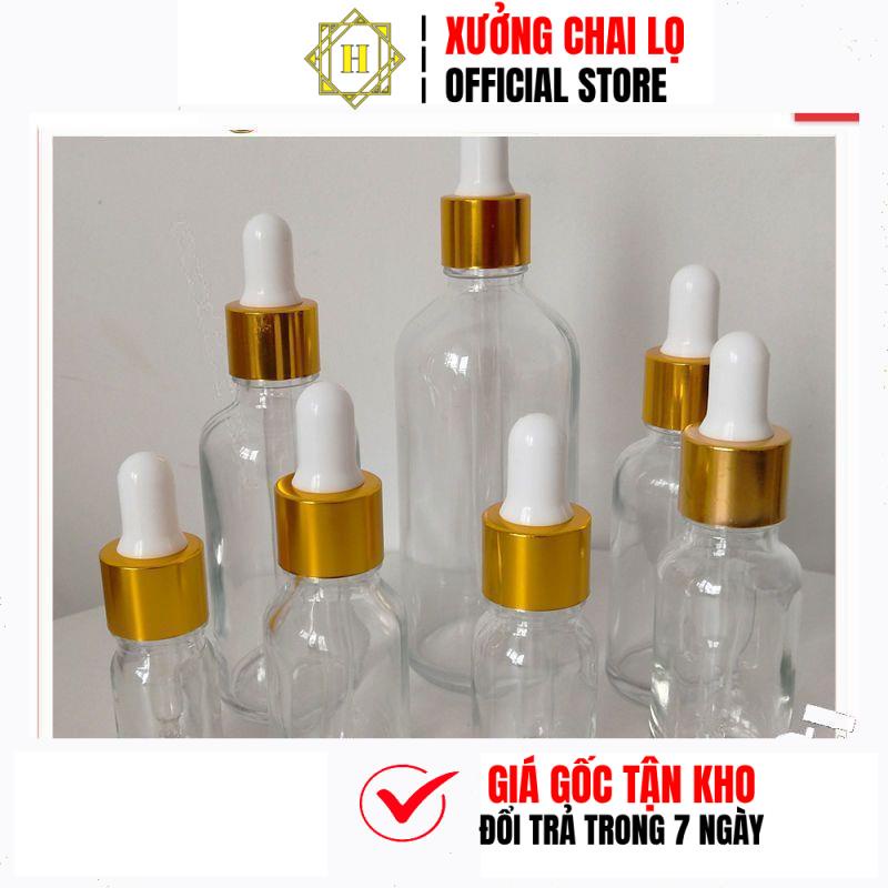 Lọ Chiết Serum HUY HA COSMETIC PACKAGING  Đựng Tinh Dầu Bóp Giọt Khoen Vàngtrùm Sỉ