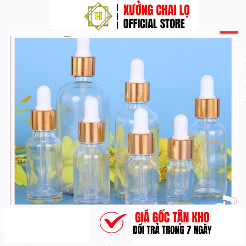 Lọ Chiết Serum HUY HA COSMETIC PACKAGING  Đựng Tinh Dầu Bóp Giọt Khoen Vàngtrùm Sỉ