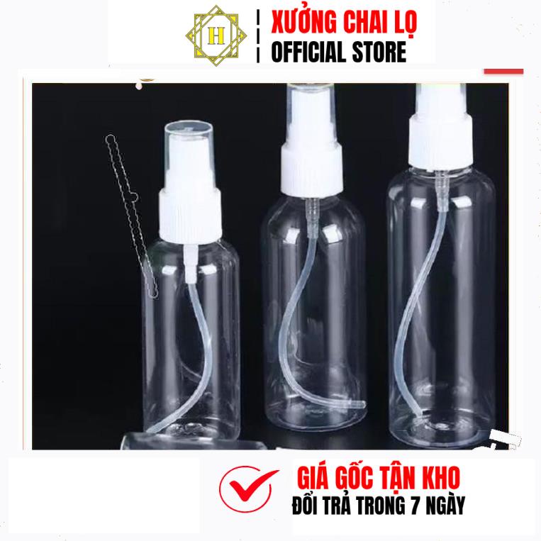 Chai Xịt Phun Sương HUY HA COSMETIC PACKAGING Vỏ Nhựa Pet 50ml,100ml,30ml,20ml Chiết Nước Hoatrùm Sỉ