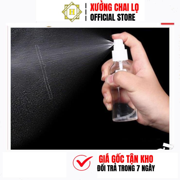 Chai Xịt Phun Sương HUY HA COSMETIC PACKAGING Vỏ Nhựa Pet 50ml,100ml,30ml,20ml Chiết Nước Hoatrùm Sỉ