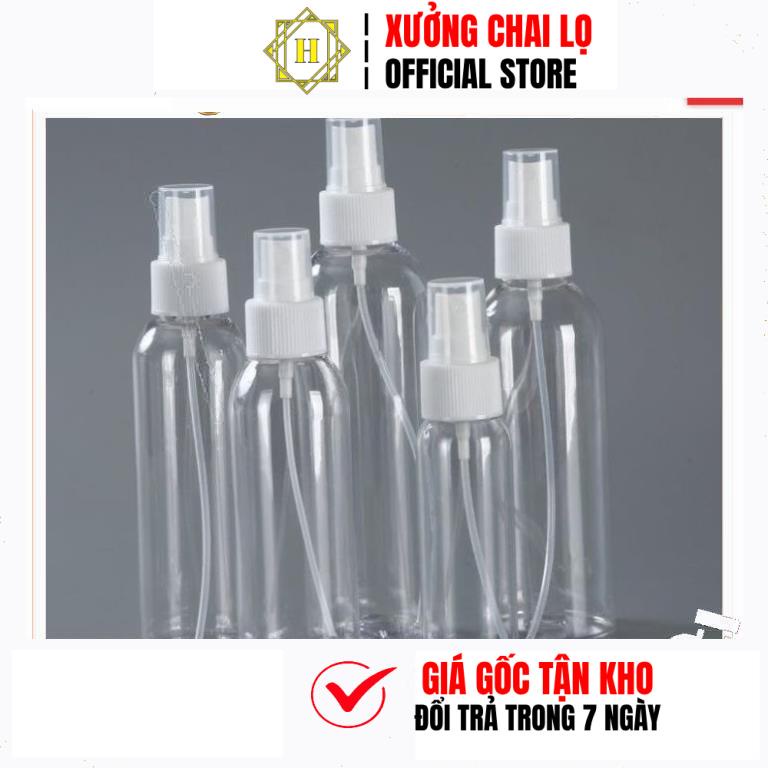 Chai Xịt Phun Sương HUY HA COSMETIC PACKAGING Vỏ Nhựa Pet 50ml,100ml,30ml,20ml Chiết Nước Hoatrùm Sỉ
