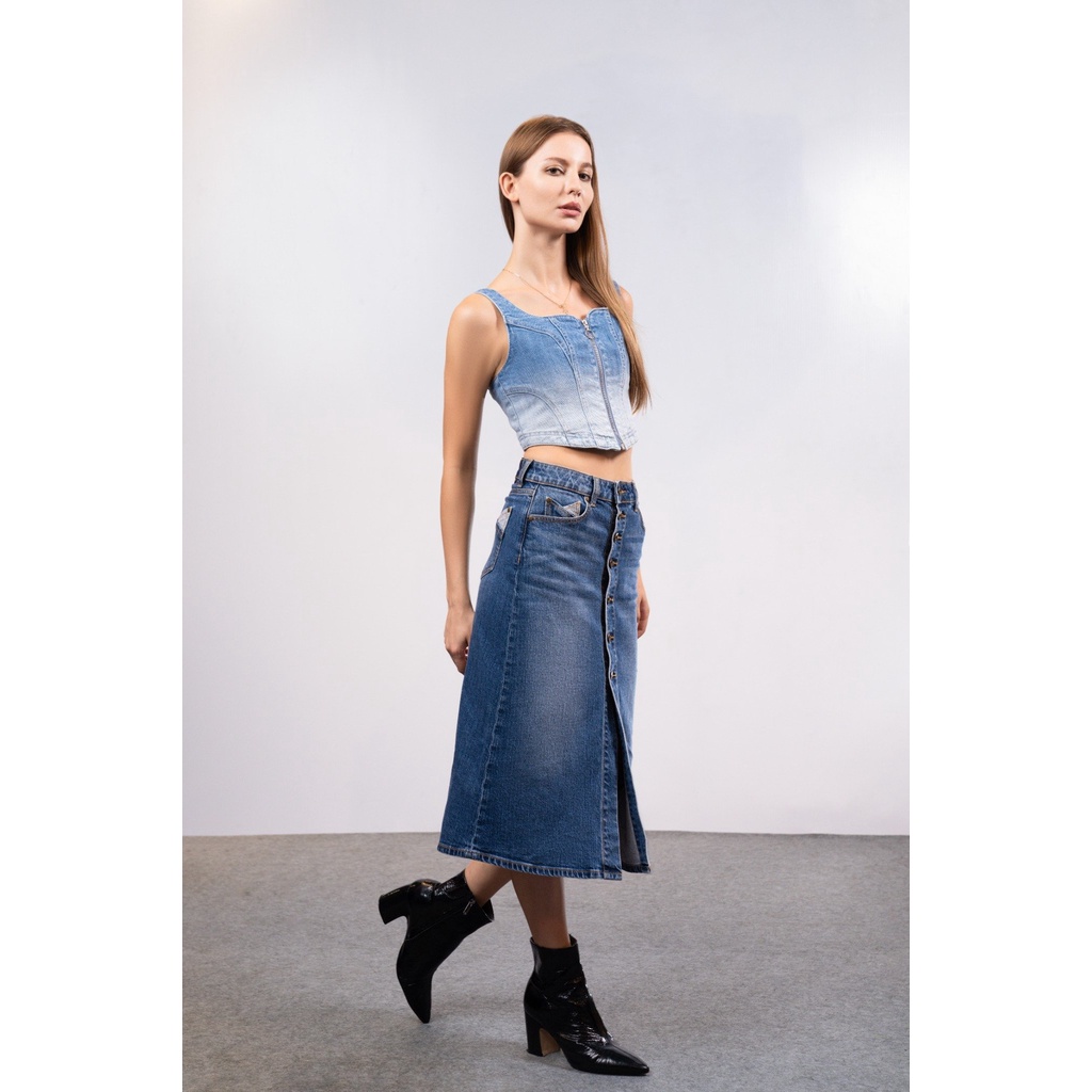 Chân Váy Denim Nữ Dài Dáng Chữ A. Women's Long A-Line Denim Skirt - 123WD2116F1950
