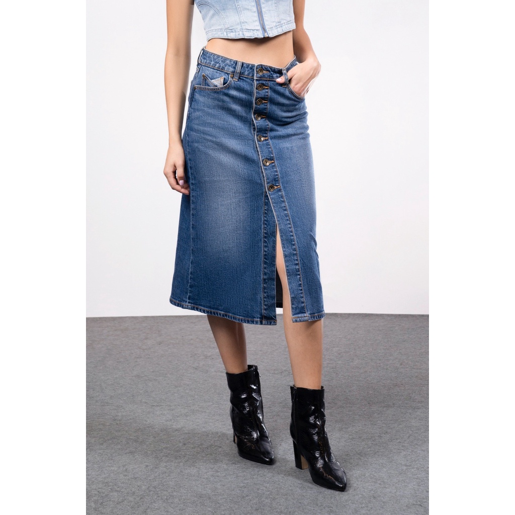 Chân Váy Denim Nữ Dài Dáng Chữ A. Women's Long A-Line Denim Skirt - 123WD2116F1950