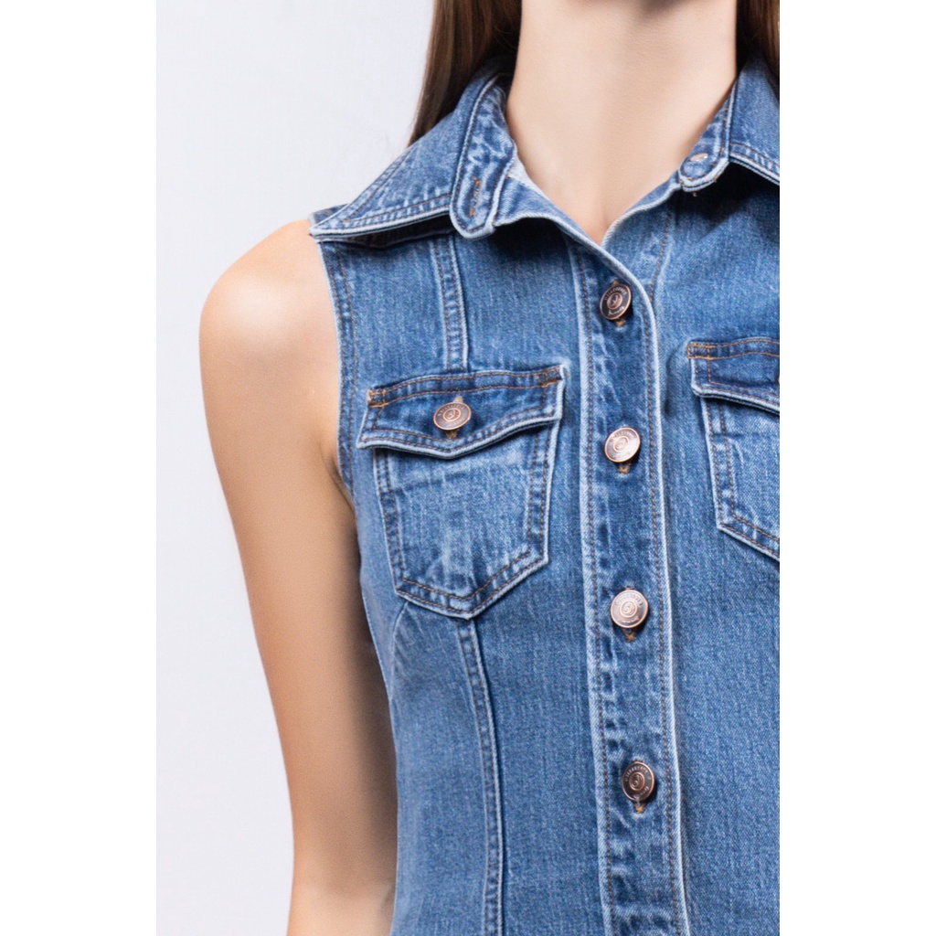 Đầm Nữ Dáng Suông Màu Xanh Đậm. Women's Dark Blue Straight Dress - 123WD1124B1970