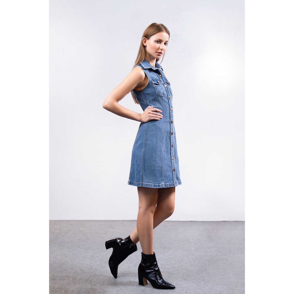 Đầm Nữ Dáng Suông Màu Xanh Đậm. Women's Dark Blue Straight Dress - 123WD1124B1970