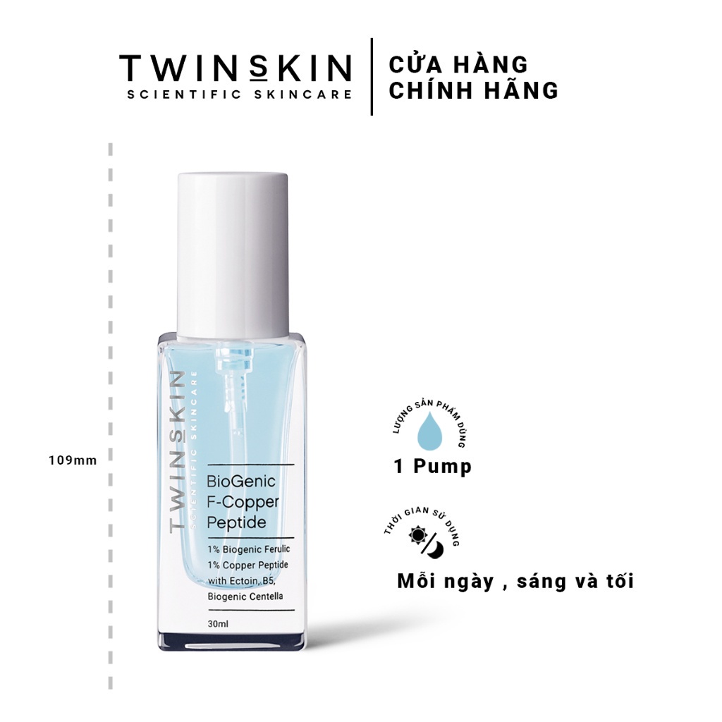 Serum Phục Hồi Đa Tác Động - Biogenic F. Copper Peptide - Giảm kích ứng, Ngừa sẹo sau mụn Twins Skin 30ml và 10ml