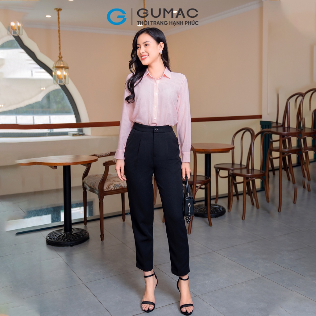 Quần tây công sở ống đứng GUMAC QD09048 chiết li có túi xéo