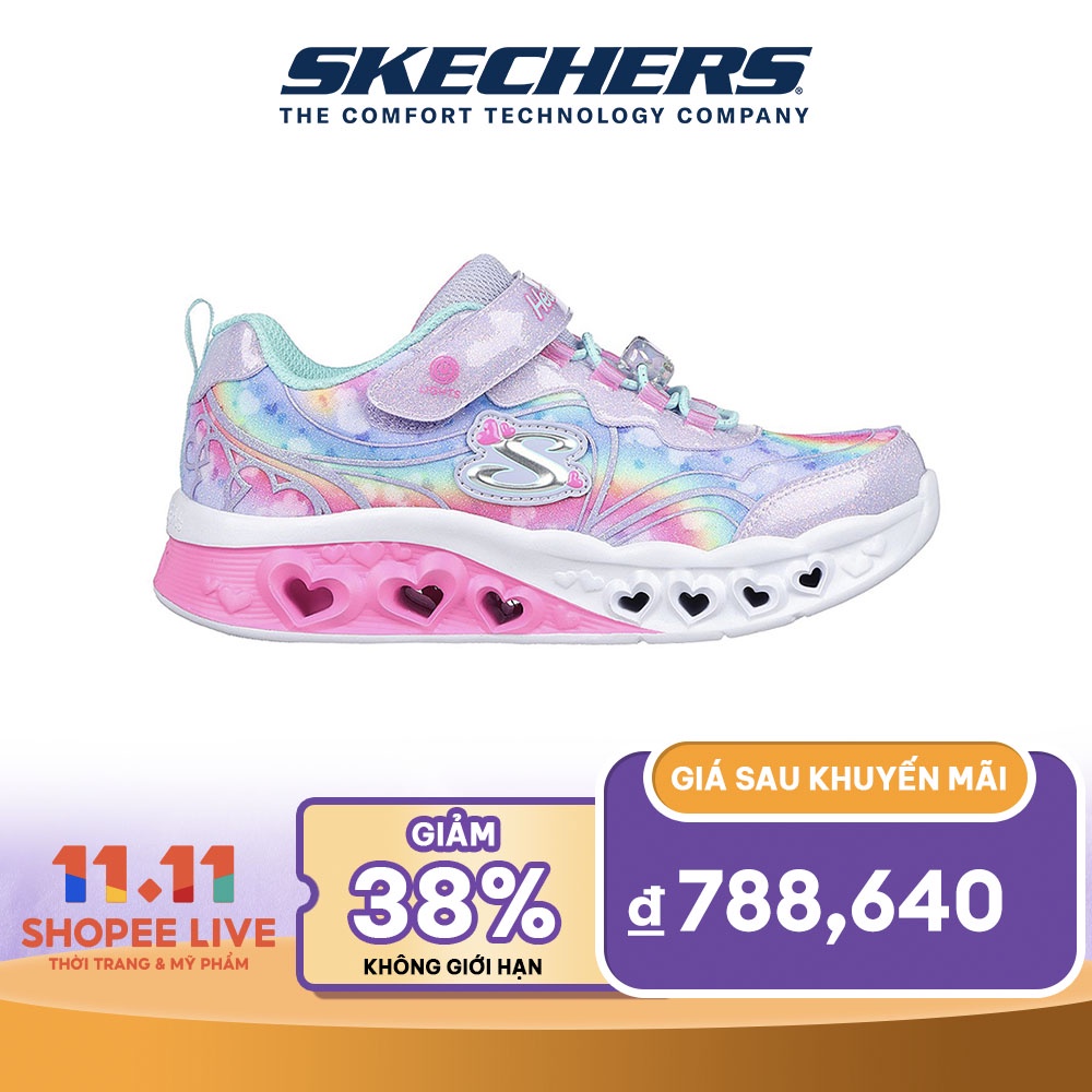 Skechers Bé Gái Giày Thể Thao Flutter Heart Lights Groovy Swirl - 303253L-LVAQ