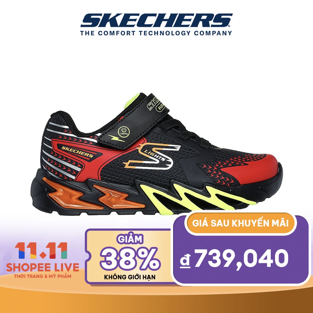 Skechers Bé Trai Giày Thể Thao S-Lights Flex-Glow Bolt - 400138L-BKRD