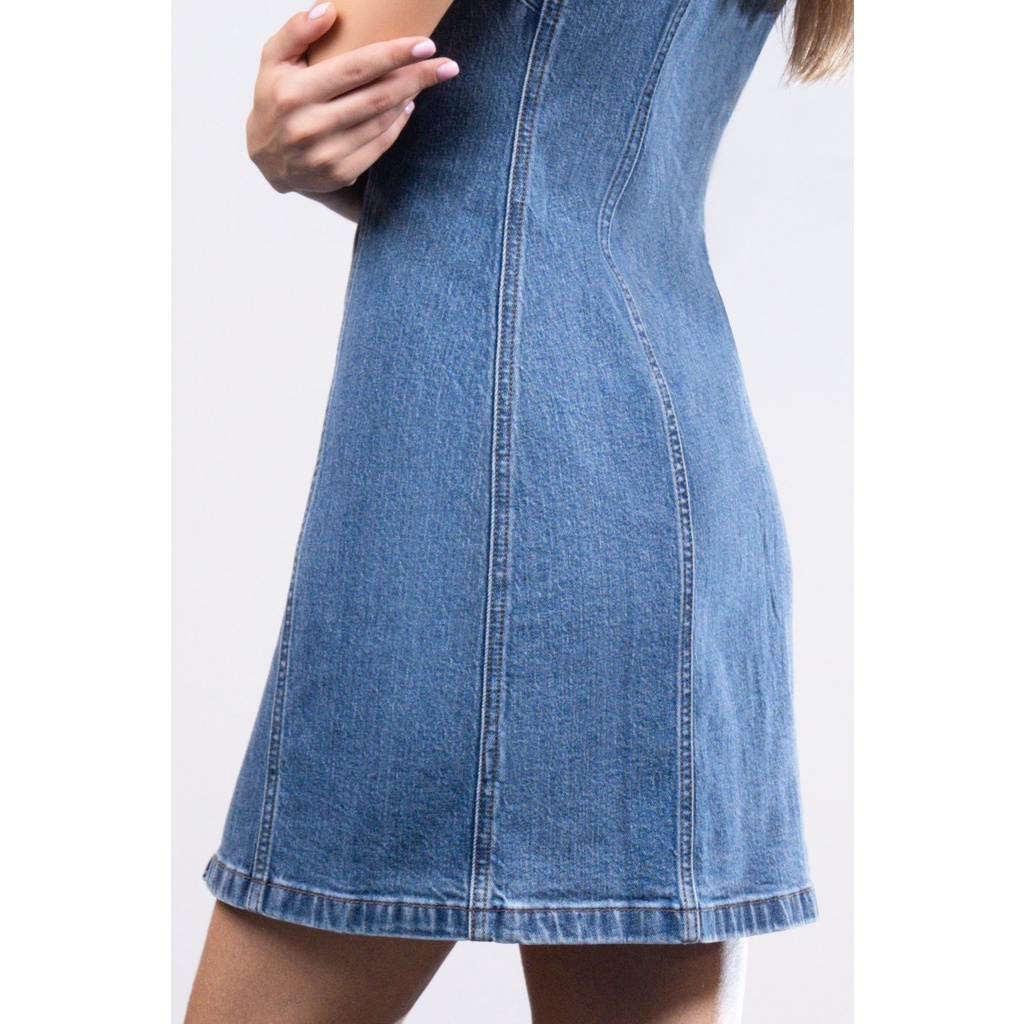 Đầm Nữ Dáng Suông Màu Xanh Đậm. Women's Dark Blue Straight Dress - 123WD1124B1970