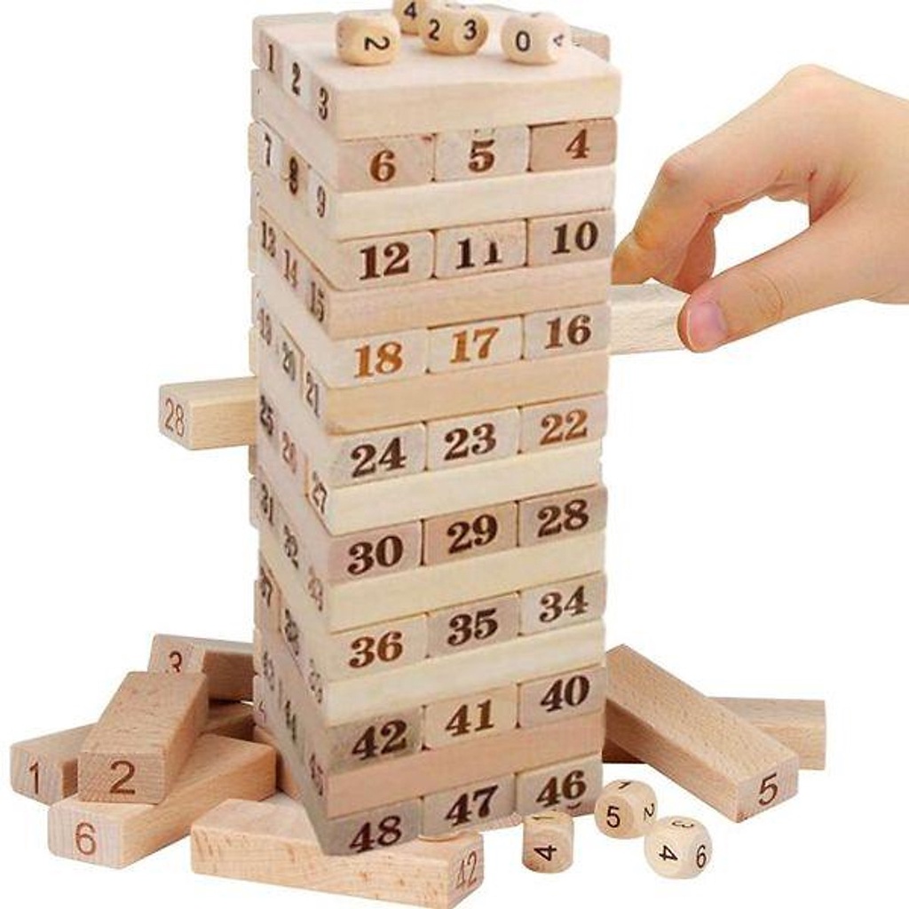 Bộ Đồ Chơi Rút Gỗ 54 Thanh Mini Memocshop Đồ Chơi Gỗ Cho Bé Giải Trí Luyện Tập Khéo Léo, Sự Kiên Nhẫn, Giải Stress