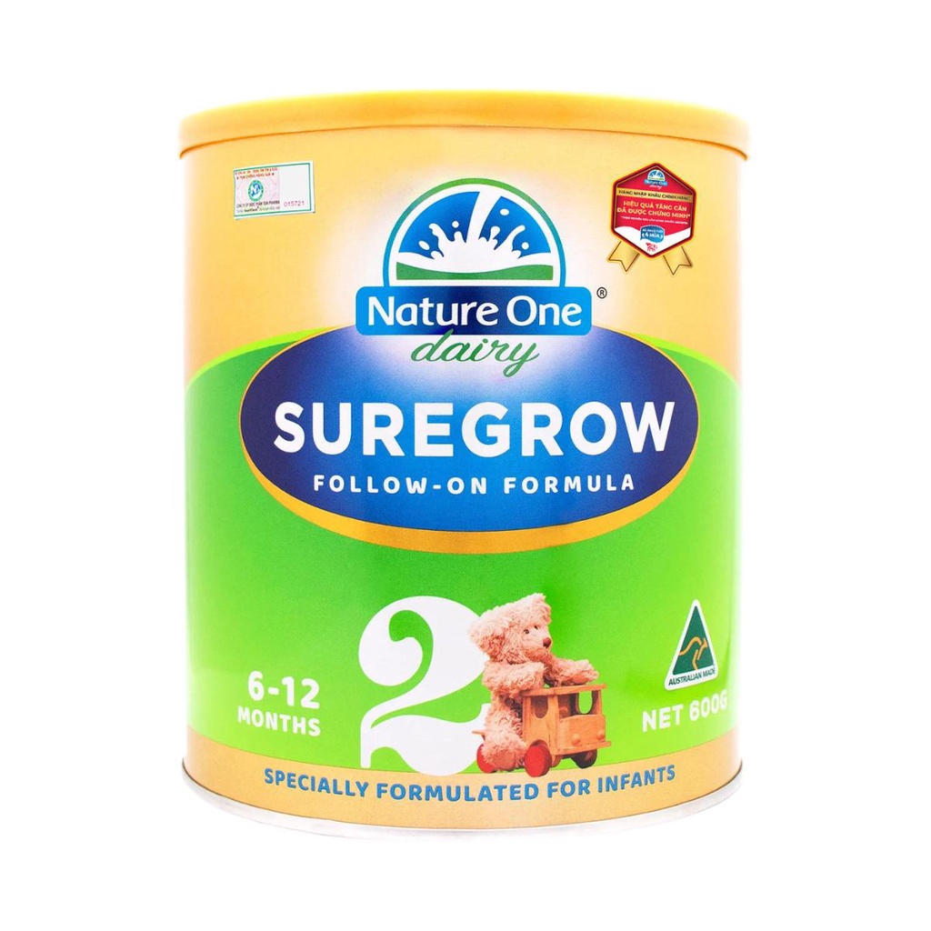 Sữa hỗ trợ tăng cân Nature One Dairy SureGrow số 2 cho bé từ 6-12 M  - Hộp 600g