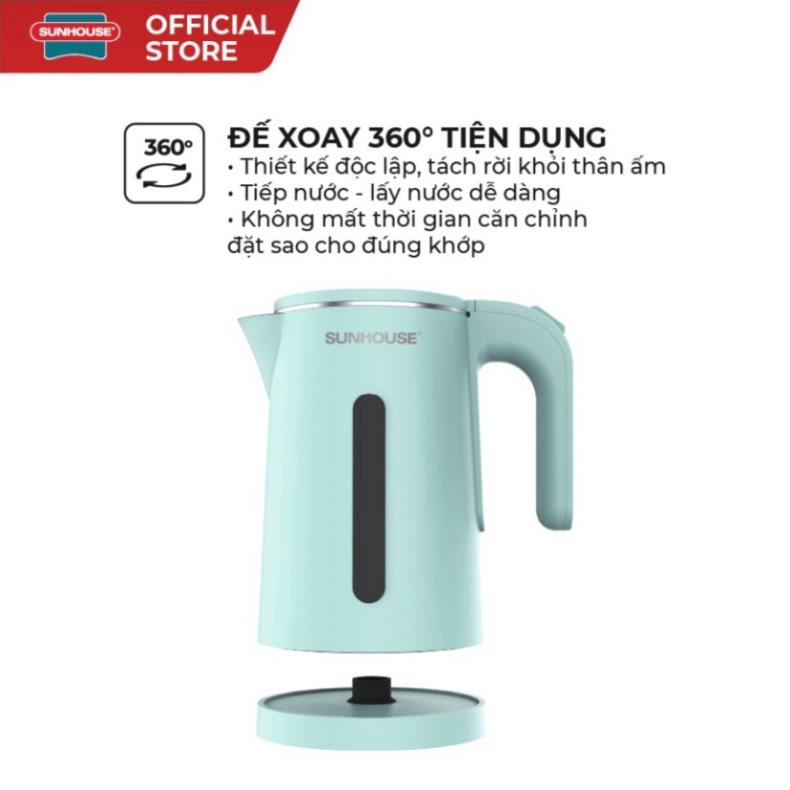 Ấm siêu tốc inox 2 lớp Sunhouse SHD1351 dung tích 1.8 lít.
