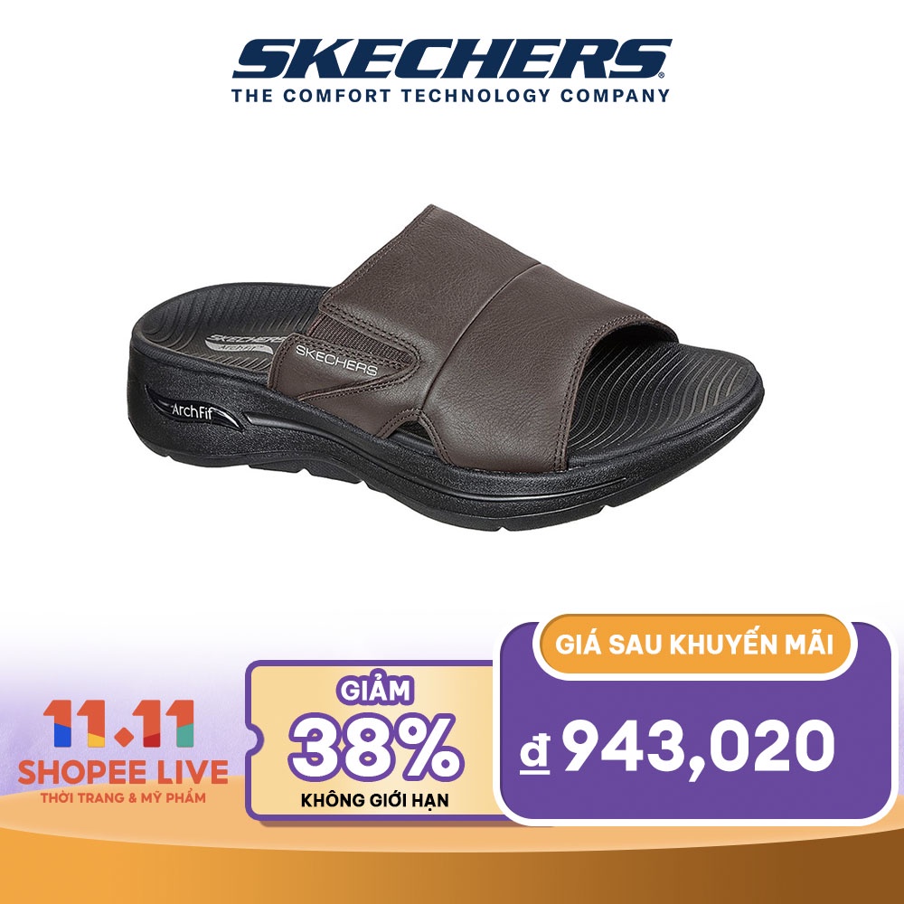 Skechers Nam Dép Quai Ngang Đi Bộ On-The-GO GOwalk Arch Fit Ultra Span Walking Arch Fit, Ultra Go - 229023-BRN