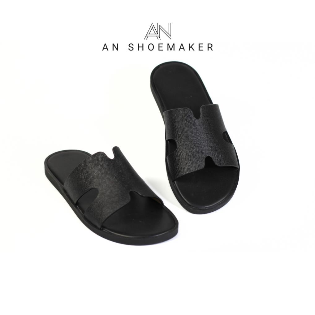 Dép chữ h An quai ngang da bò cao cấp, Dép hermes nam thời trang công sở đi làm đi chơi bảo hành chọn đời