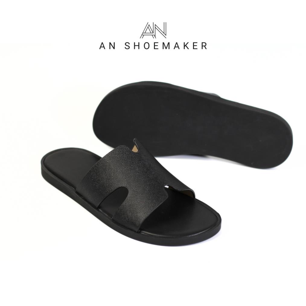 Dép chữ h An quai ngang da bò cao cấp, Dép hermes nam thời trang công sở đi làm đi chơi bảo hành chọn đời