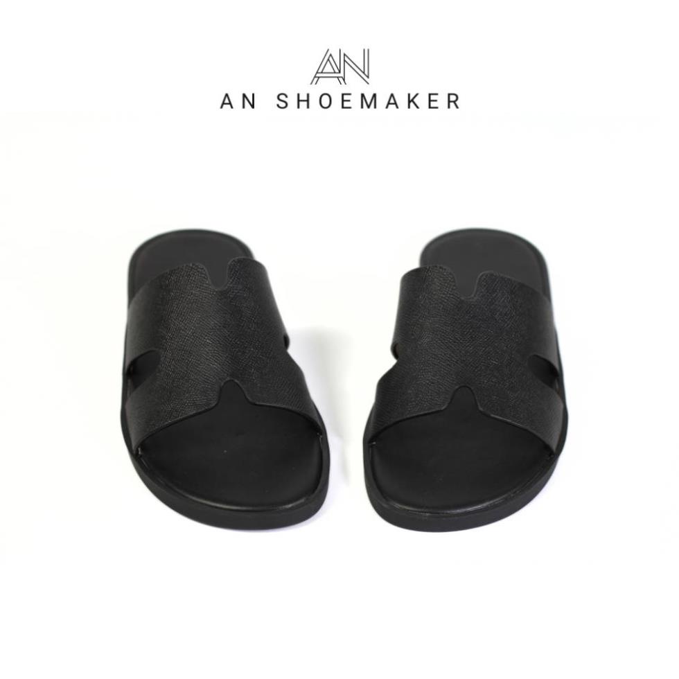 Dép chữ h An quai ngang da bò cao cấp, Dép hermes nam thời trang công sở đi làm đi chơi bảo hành chọn đời