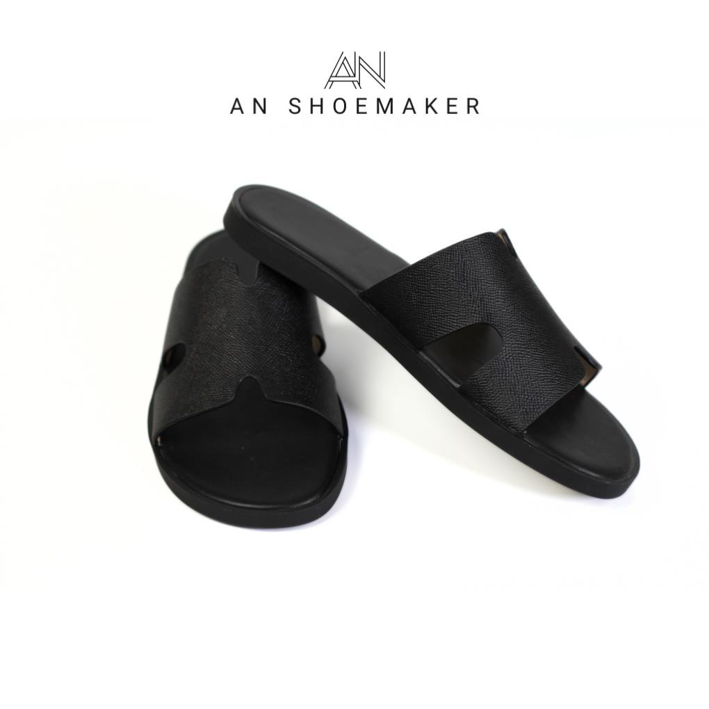 Dép chữ h An quai ngang da bò cao cấp, Dép hermes nam thời trang công sở đi làm đi chơi bảo hành chọn đời