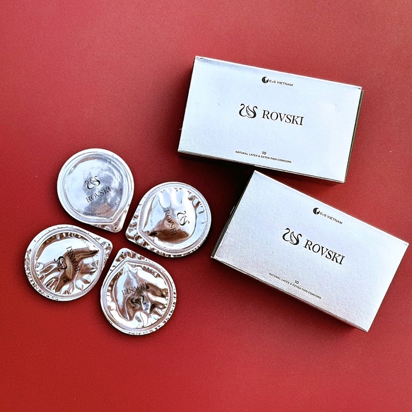 Bao Cao Su Rovski - Siêu Mỏng, Nhiều Gel - Kéo Dài Thời Gian - Hương Nước Hoa Cao Cấp - Hộp 10 bao