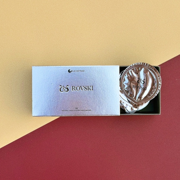 Bao Cao Su Rovski - Siêu Mỏng, Nhiều Gel - Kéo Dài Thời Gian - Hương Nước Hoa Cao Cấp - Hộp 10 bao