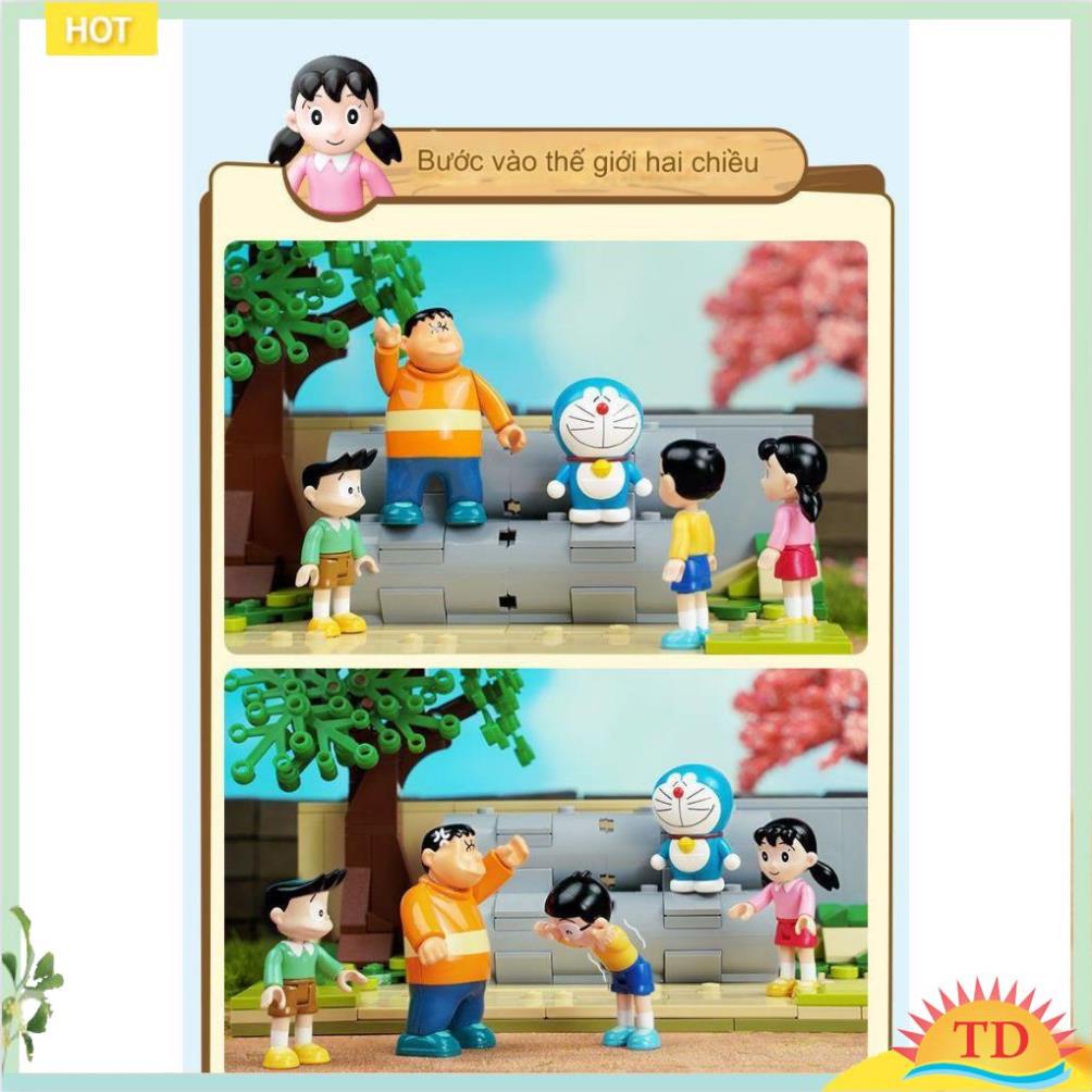 Đồ Chơi Xếp Hình Lắp Ráp Doraemon Keeppley K20409 Bộ Sân Bóng Tuổi Thơ