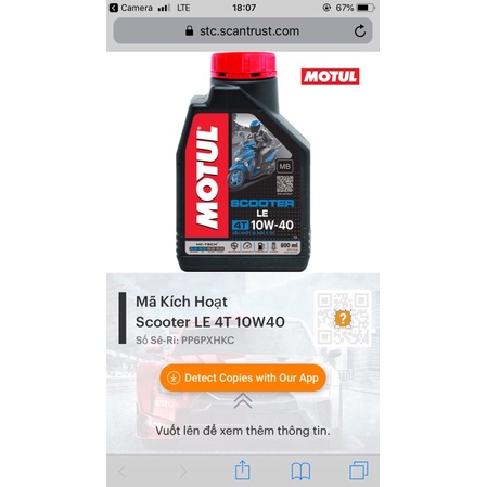 Dầu nhớt MOTUL CHÍNH HÃNG CHO XE TAY GA