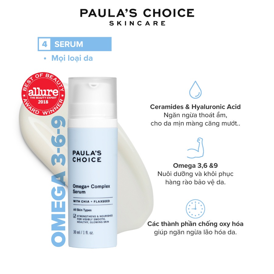 Tinh chất phức hợp trẻ hóa và thức tỉnh làn da tối ưu Paula’s Choice  Omega + Complex Serum 30ml 2130