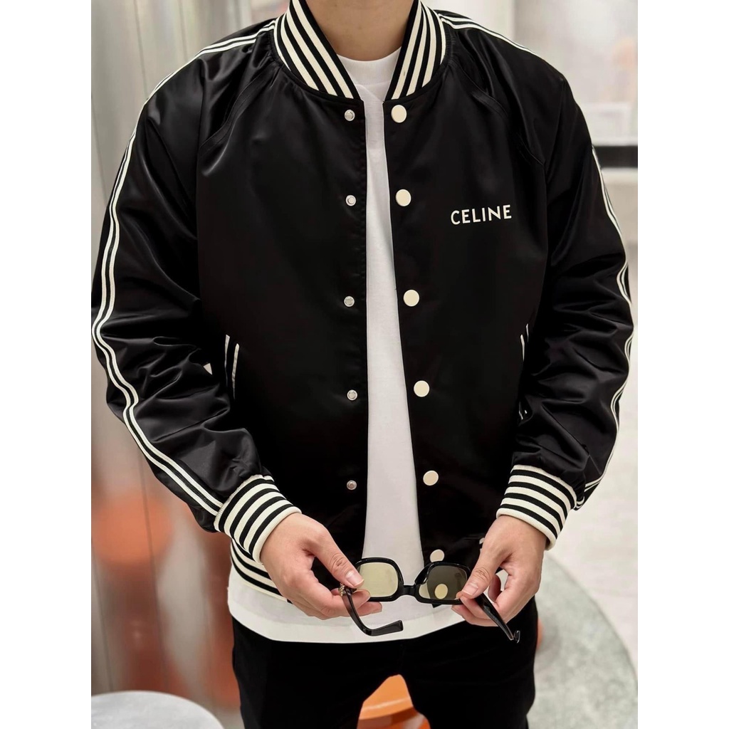 Áo khoác bom.ber Ce.line thêu -3439b