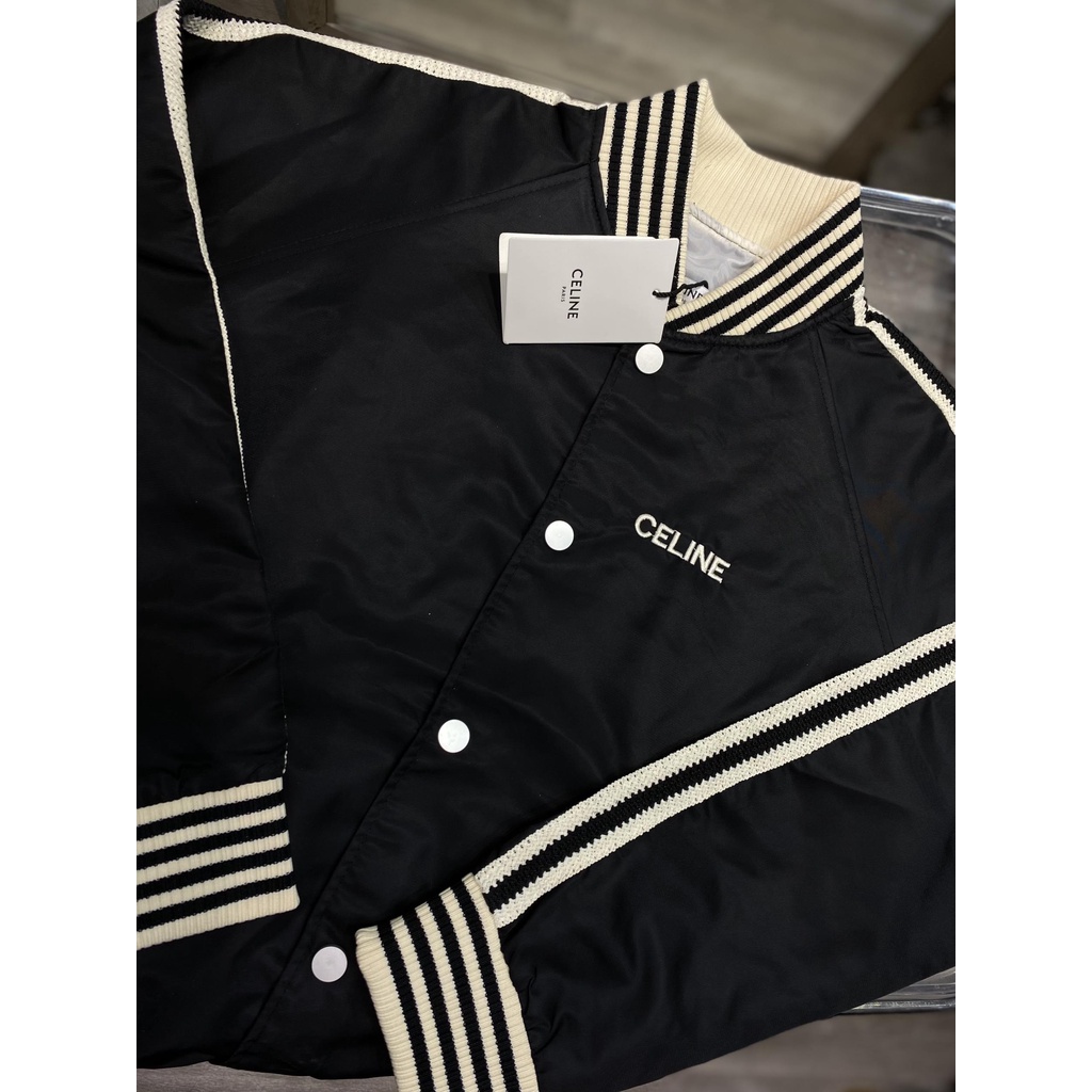 Áo khoác bom.ber Ce.line thêu -3439b