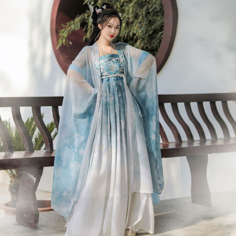 Fuyi Áo Gối Xuân Thu xiaoxiang made in tang Hán Phục Tay Áo Lớn Thêu Họa Tiết Phong Cách Trung Hoa 10.27 Cho Nữ