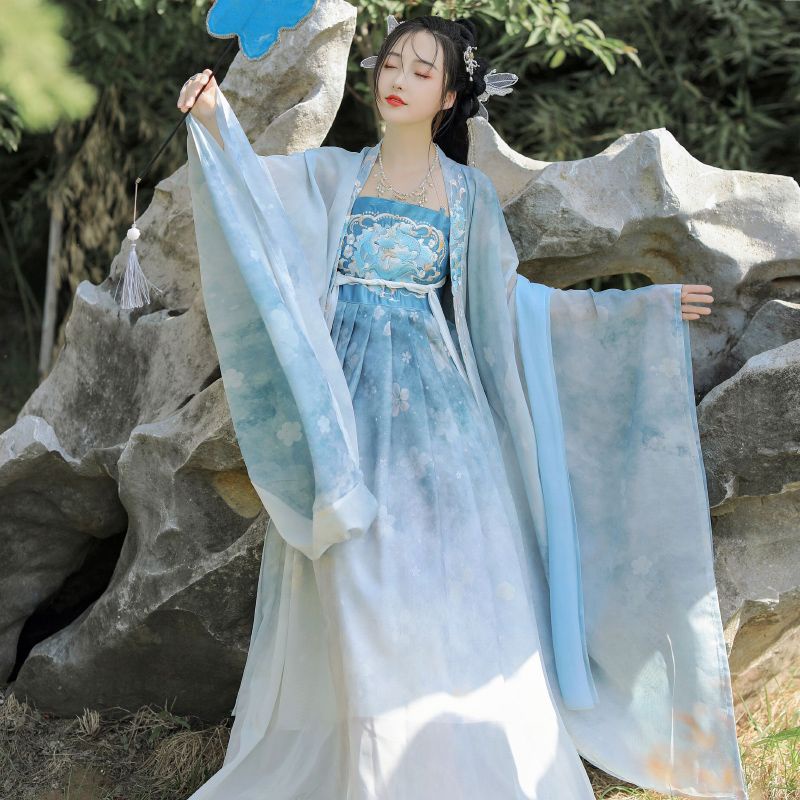 Fuyi Áo Gối Xuân Thu xiaoxiang made in tang Hán Phục Tay Áo Lớn Thêu Họa Tiết Phong Cách Trung Hoa 10.27 Cho Nữ