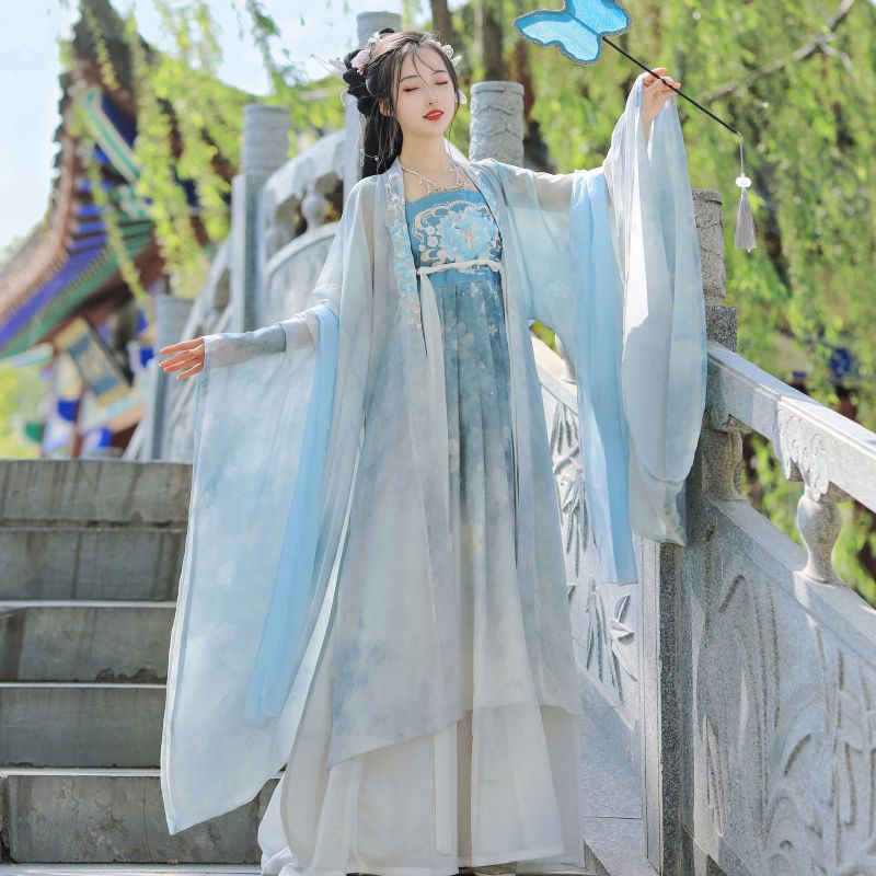 Fuyi Áo Gối Xuân Thu xiaoxiang made in tang Hán Phục Tay Áo Lớn Thêu Họa Tiết Phong Cách Trung Hoa 10.27 Cho Nữ