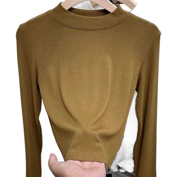 Áo len tăm áo len tăm Áo mặc trong lót nhung dày dặn áo giữ ấm mẫu mới mùa thu đông cho nữ áo thun cổ cao tay dài mẫu mỏng 2023