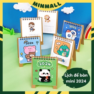 Lịch Để Bàn Mini 2024 Họa Tiết Hoạt Hình Dễ Thương (T7.2023 - T12 2024)