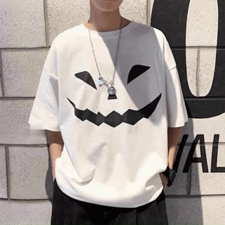 Áo thun nam đẹp không cổ in hình mặt Quỷ cười Halloween  hoạt hình Pikachu phản quang phiên bản Hàn Quốc SG FASHION