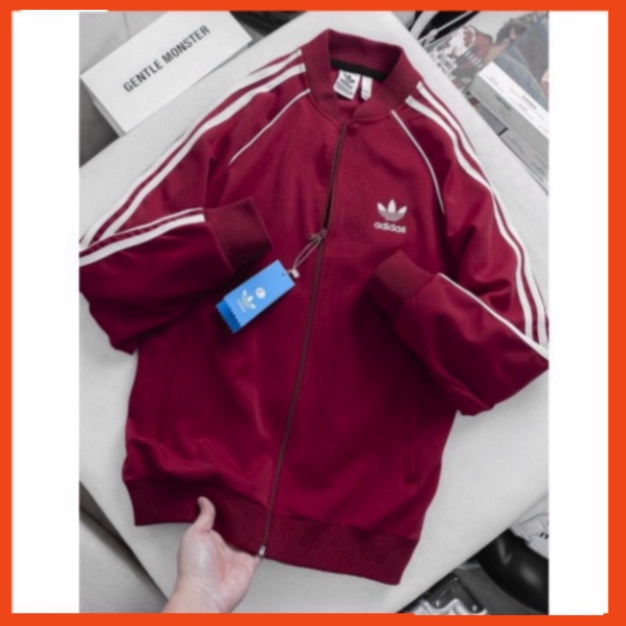 Áo Khoác Bomber Adidas Thể Thao Nam Vải Thun Nỉ Mịn Mà Dày Co Giãn Khóa Chống Nước Áo Khoác 3 Sọc kẻ 99